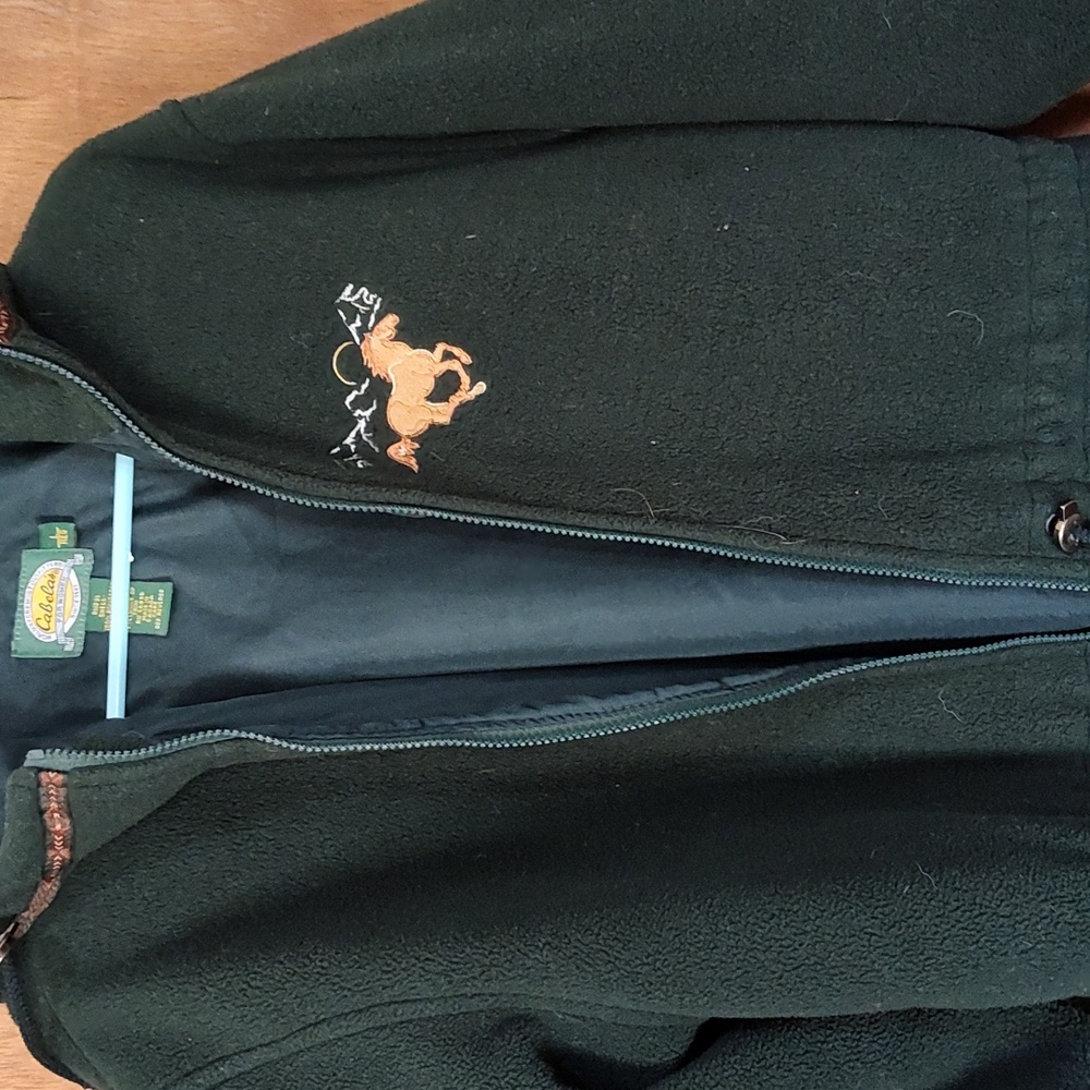 Hunter Green Cabela's Fleece Drawstring Jacket
